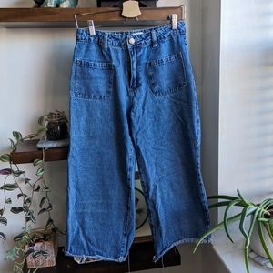 Cotton On Distressed Mid Wide Crop Jeans, US 6